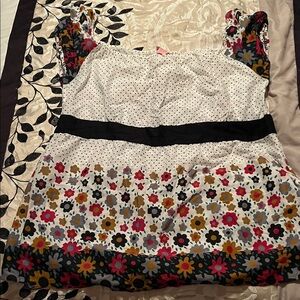 She's Cool Kids Dress with Floral and Polka Dot Design